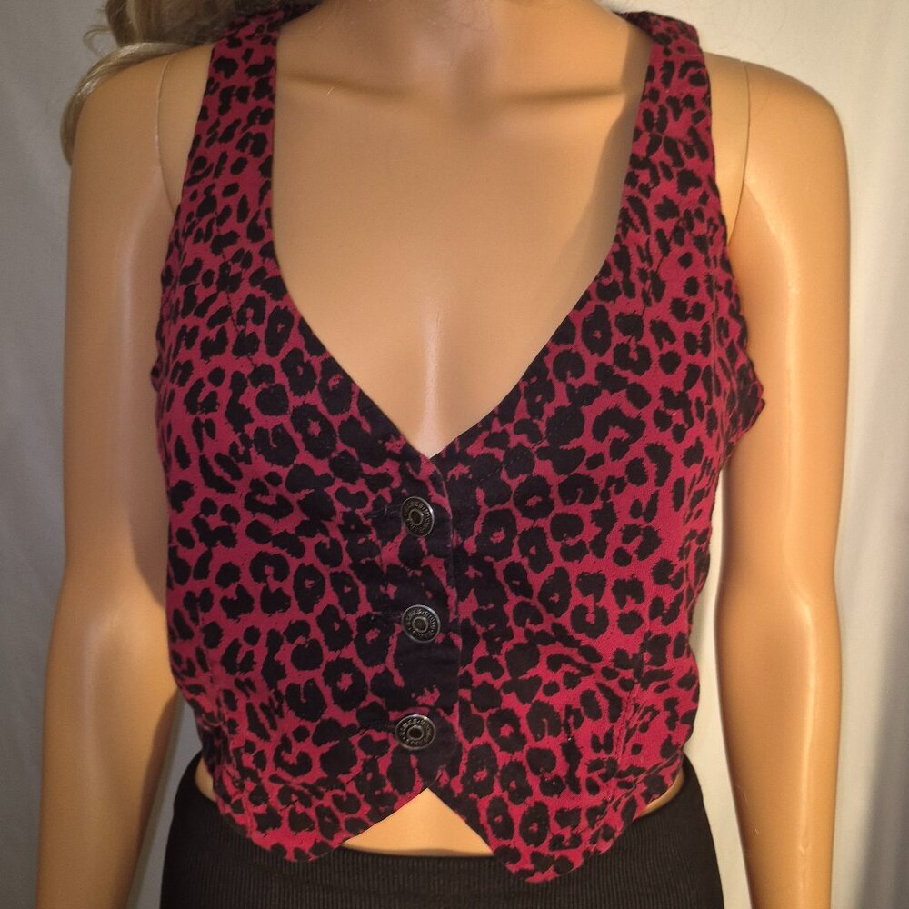 Paris Blues ***stylish Cropped Vest Red-Black in size Med